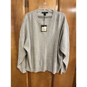 ST. JOHN Luxurious Oversized Gray Mens Sweater XL Wool Bld MSRP $795 NWT